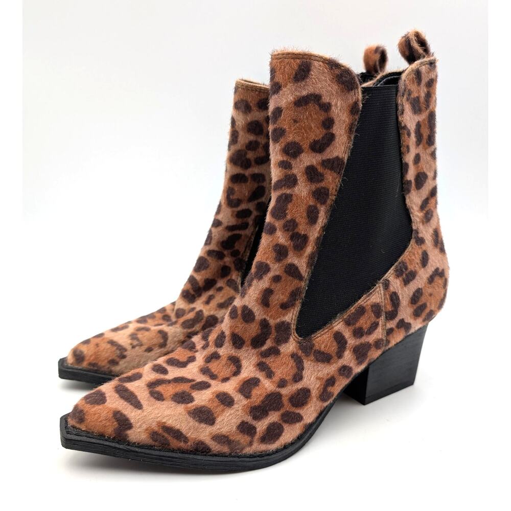 DV by Dolce Vita Jerico A Chelsea Bootie Women's Leopard Pony Size US8 EU38.5